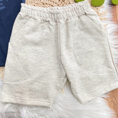 Conj. Camiseta Next Level e Bermuda em Moletinho - Marinho e Mescla